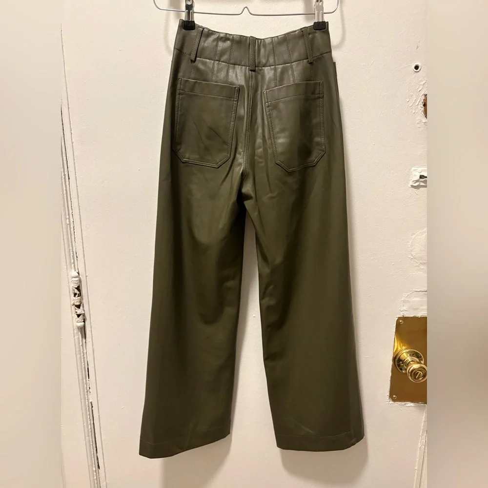 Anthropologie Maeve The Colette Olive Green Wide-Leg Pants size 23 - Picture 11 of 14
